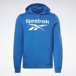 Reebok Men's Royal Blue Pullover Hoodie with White Logo